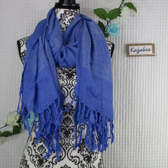BLUE Infinite Sign Embroidery Scarf - Picture 1 of 9